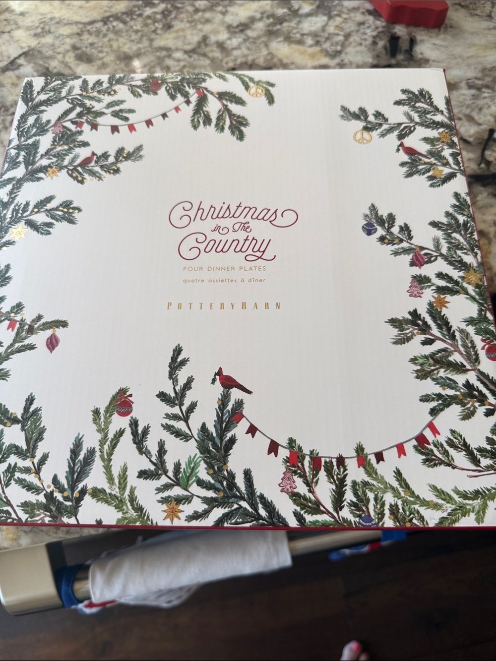 Pottery Barn Christmas in the Country dinner plates.